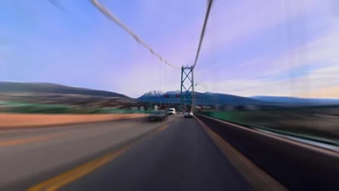 Lions Gate Bridge Hyperlapse in Vancouver, British Columbia, Canada Stock Footage 336464472
