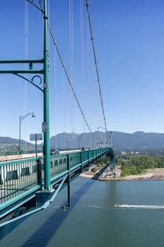 Lions Gate Bridge over First Narrows Burrard Inlet Stock Photos