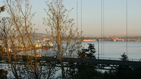 Lions Gate Bridge from Prospect Point Stock Footage 49311115