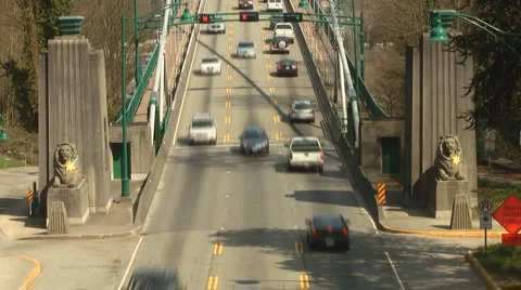 Lions Gate Bridge Time Lapse, Vancouver, Canada Stock-Footage 2743457