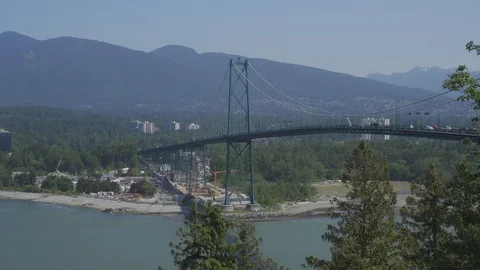 Lions Gate Bridge, Vancouver Stock Footage