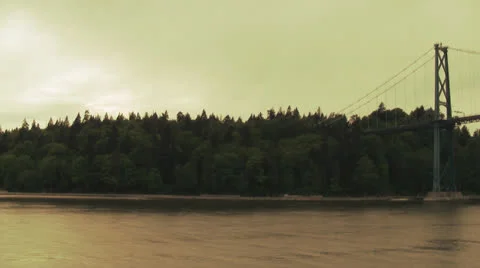 Lions Gate Bridge Vancouver Time Lapse Stock-Footage 24693436