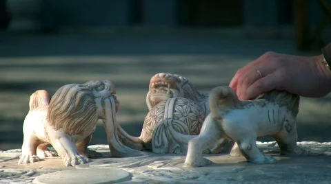 Lions &amp; hand 3 Stock Footage 278703