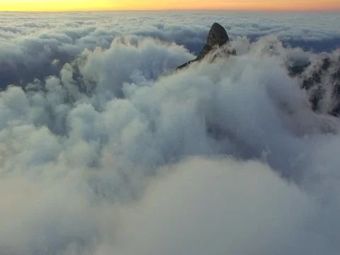 Lion's Head, Cape Town Cloudy Sunset Aerial View Stock Footage 79769220