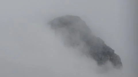 Lion's Head Mountain Emerging From Clouds - Cape Town Dramatic Landscape Stock Footage 205041028
