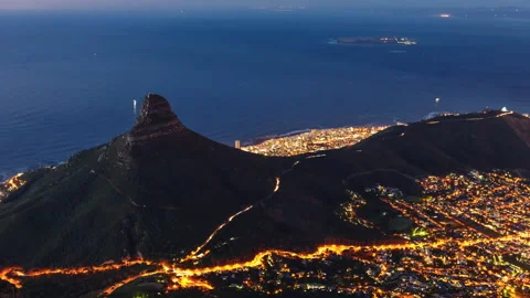 Lion's Head Night Time-lapse Stock Footage 281028367