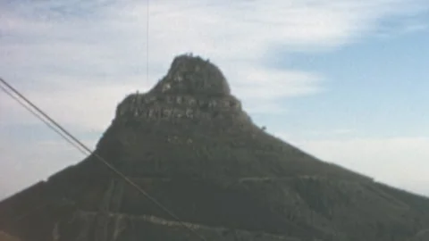Lions Head Peak From Table Mountain Cableway Cape Town South Africa 1960s Video stock 338203117