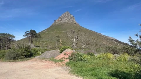 Lion’s Head in the Table Mountain National Park in Cape Town, South Africa. Stock Footage 345294569