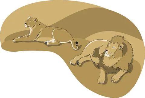 Lions Stock Illustration