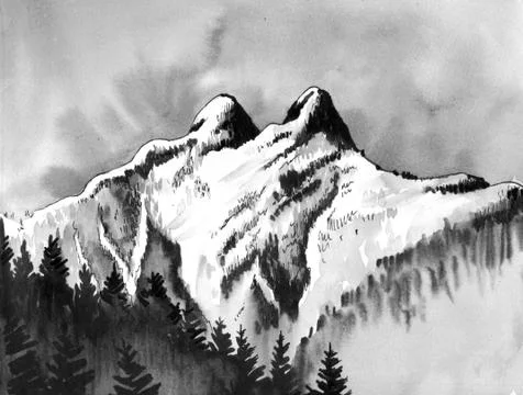 Lions mountain Stock Illustration