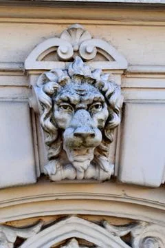 Lions on the wall Stock Photos