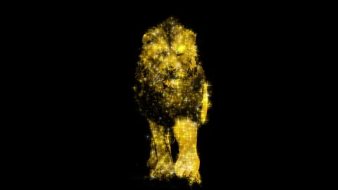 LionWalkFront RGB Alpha Stock Footage 276322080
