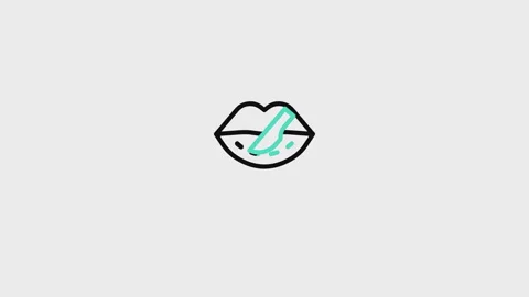 Lip Animated Icon Stock Footage 320225393