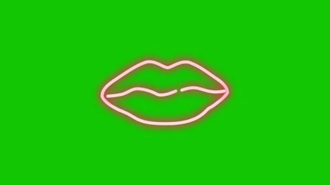 Lip Animation Loop 4K on Green Screen Stock Footage 340368027
