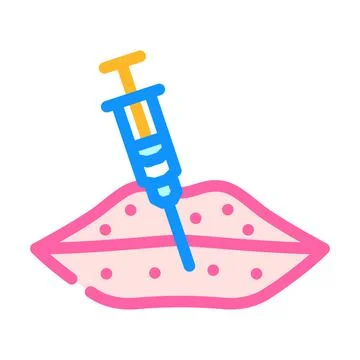 Lip augmentation color icon vector illustration 스톡 일러스트
