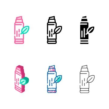 Lip balm color icon vector designs Stockillustratie