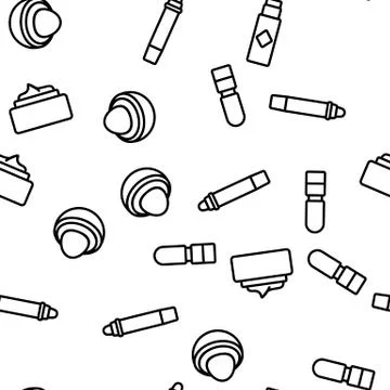 Lip Balm Cosmetic Vector Seamless Pattern Illustrazione stock