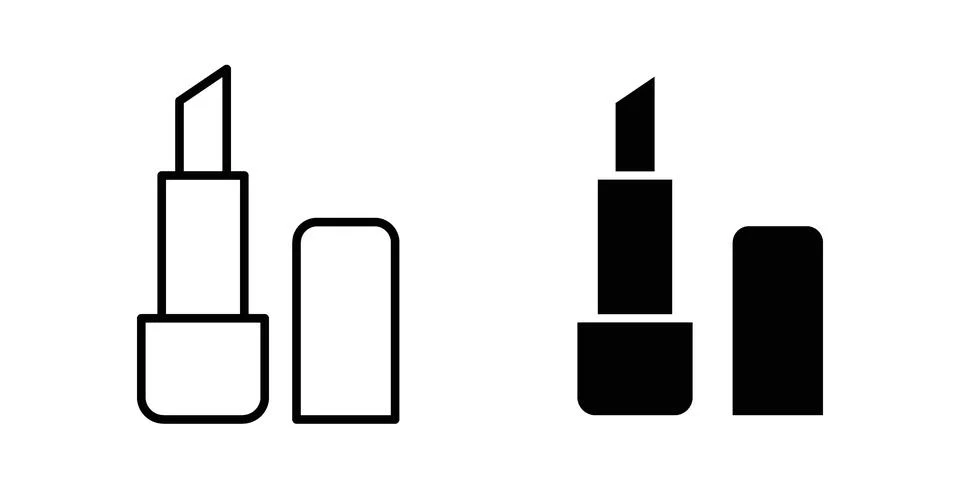 Lip balm icon black vector isolated on white Stockillustratie