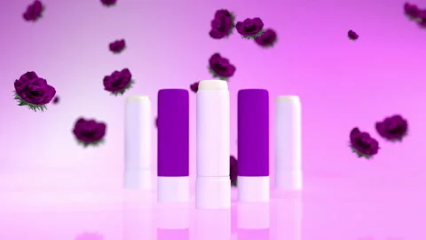 Lip Balm Packaging Mock-up Cosmetics Stock Footage 132800727