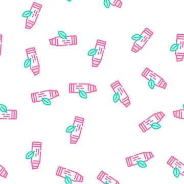 Lip balm vector seamless pattern Stock Illustration