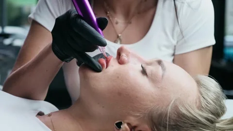 Lip Blush Cosmetic Procedure Vídeo Stock 341599693