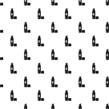 Lip cosmetic makeup seamless pattern black white Stock Illustration