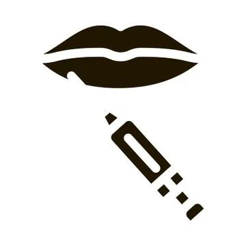 Lip Cosmetology Injection Icon Vector Glyph Illustration Illustrazione stock