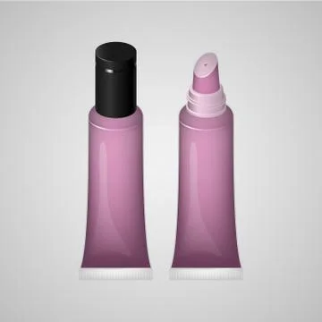 Lip gloss and cover. Vector illustration. Stock Illustration