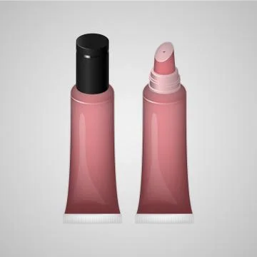 Lip gloss and cover. Vector illustration. Stock Illustration