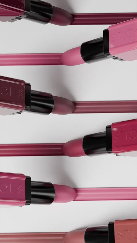 Lip gloss application in bright shades on smooth surface, unique colors Stock Footage 323327139
