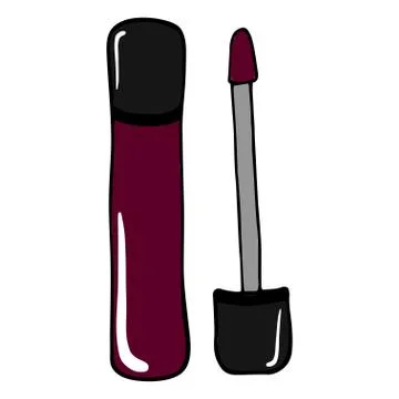 Lip gloss with a brush. Stock Illustration