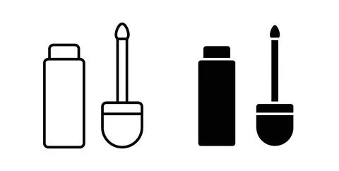 Lip gloss icon in black and white. vector icon pack for websites Stockillustratie