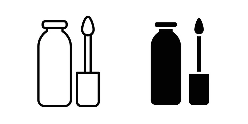 Lip gloss icon concept logo design collection Stock Illustration