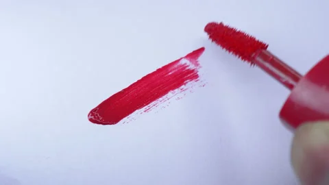 Lip gloss, makeup smear, smooth makeup, 4K macro close-up Stock Footage 187486155