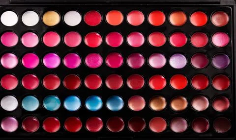 Lip gloss palette Stock Photos