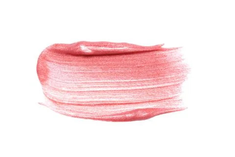 Lip gloss sample isolated on white. Smudged pink lipgloss Stock Photos