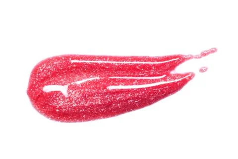 Lip gloss sample isolated on white. Smudged pink lipgloss. Foto stock