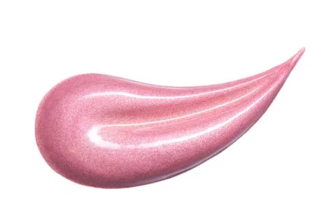 Lip gloss sample isolated on white. Smudged pink lipgloss. Stock Photos
