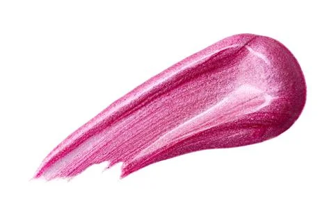 Lip gloss sample isolated on white. Smudged pink lipgloss Stock Photos