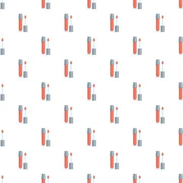 Lip gloss tube flat pattern on white background Stockillustratie
