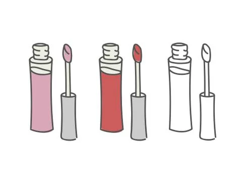 Lip gloss tubes set Stock Illustration