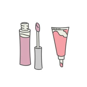 Lip gloss tubes set Stock Illustration