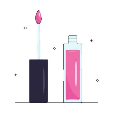 Lip gloss on a white background. Design element for banners, flyers Stock Illustration