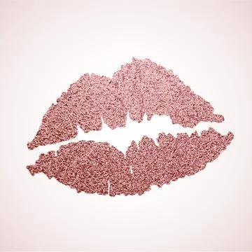 Lip icon with glitter effect Stock Illustration