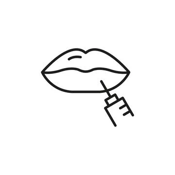 Lip Injection Icon Stock Illustration