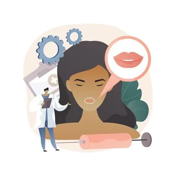 Lip injections abstract concept vector illustration. Stock Illustration