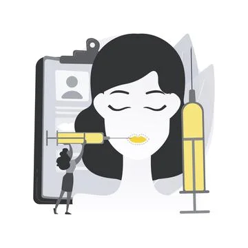 Lip injections abstract concept vector illustration. Ilustración de archivo