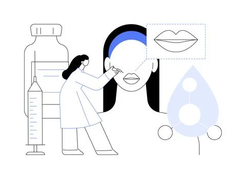 Lip injections abstract concept vector illustration. Ilustración de archivo