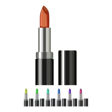 Lip lipstick makeup cartoon vector graphic Stock Illustration
