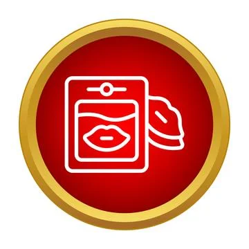 Lip mask sachet with lip patch icon Stock Illustration